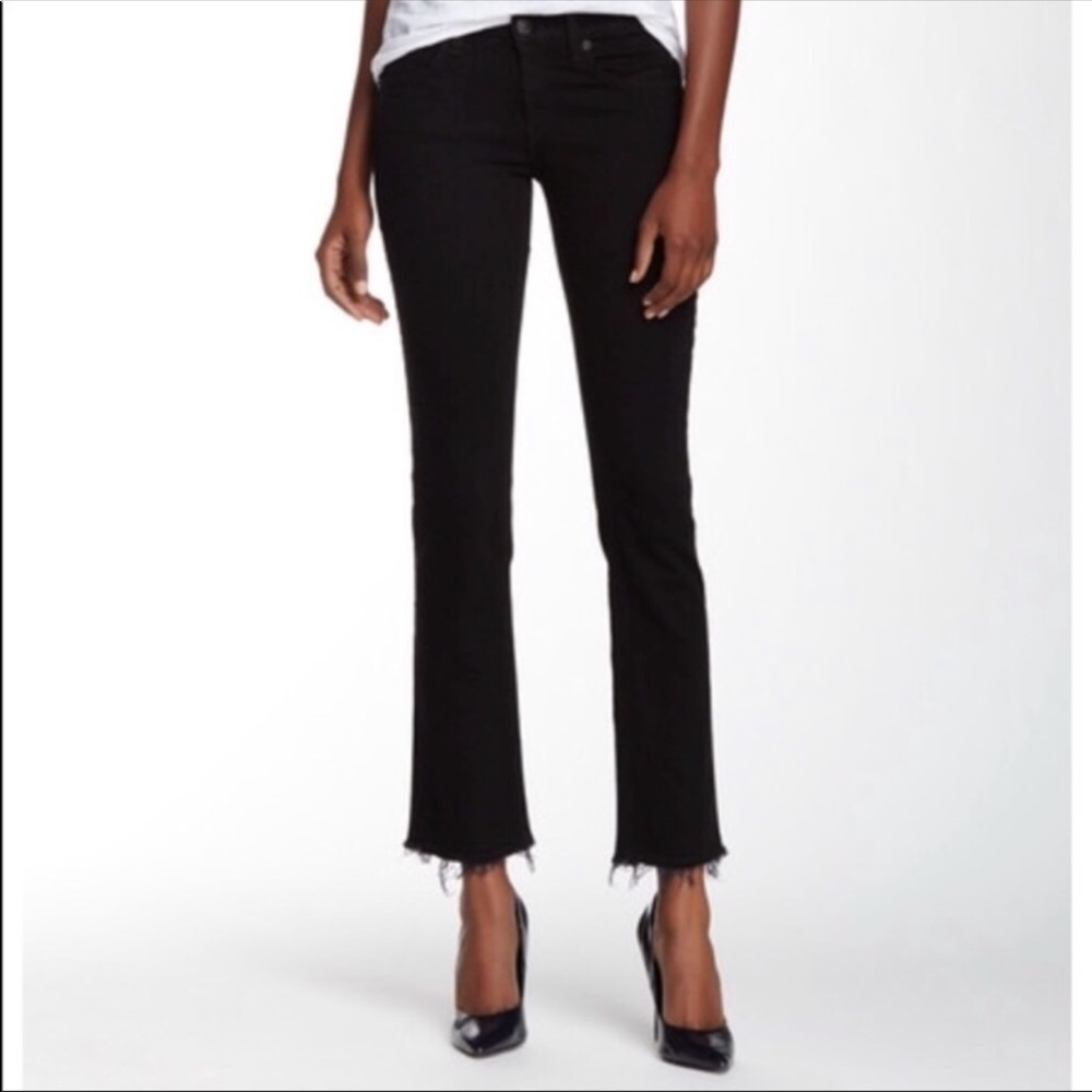rag & bone Straight Leg Frayed Jeans